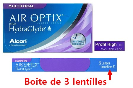 Air Optix Plus Hydraglyde Multifocale High 3L