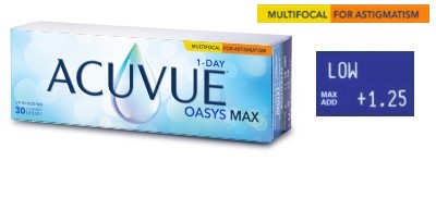 Acuvue Oasys Max 1 Day Mutifocal for Astigmatism Low 30L