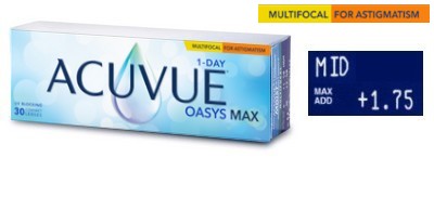 Acuvue Oasys Max 1 Day Mutifocal for Astigmatism Medium 30L
